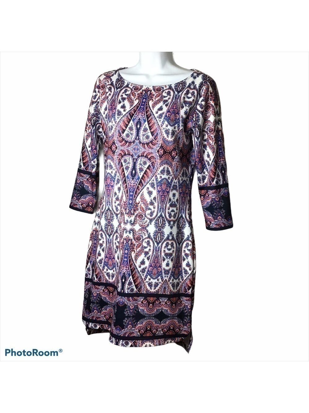 CREMEIUX 3/4 Sleeve Midi Dress